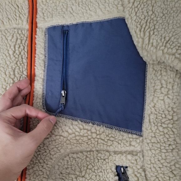 Eddie Bauer Cream Colored Rangefinder Full Zip Up Sherpa Jacket - Picture 7 of 11